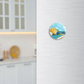 Vintage Baden – Landvogteischloss-Holzbrücke – Magnet rund – Kunststoff – Reana.Design